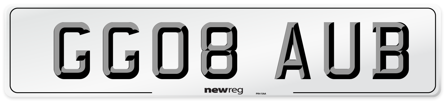GG08 AUB Number Plate from New Reg